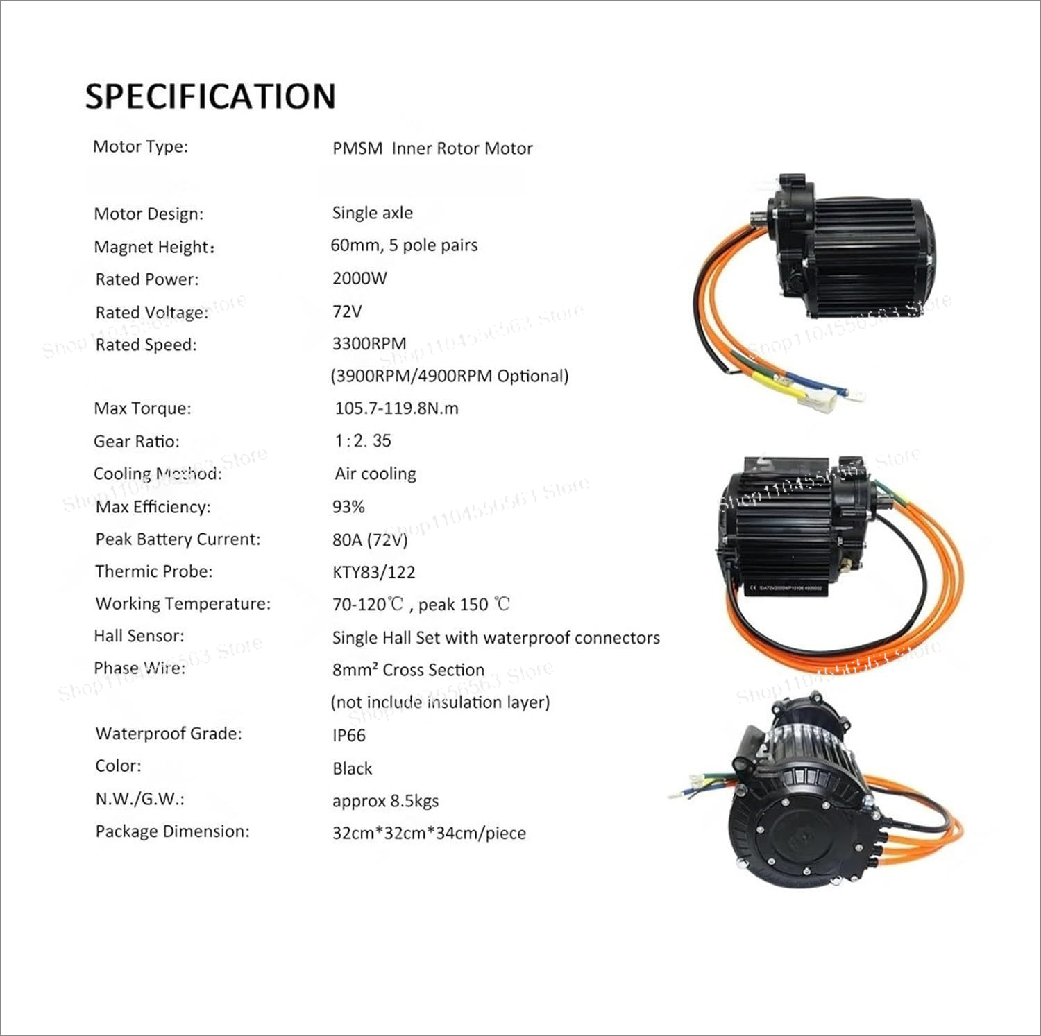 2000W Mid Drive Brushless Moto - High Torque Brushless Mid Motor Kit recension och pris