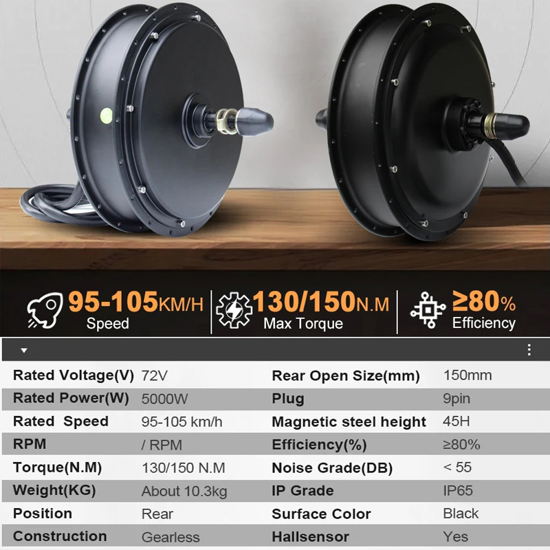 New MTX39 72V 5000W EBike Conv - 5000W Hub Motor Kit 72V recension och pris