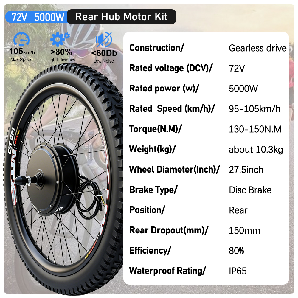 MTX Electric Bike Conversion K - 5000W Hub Motor Kit 72V recension och pris