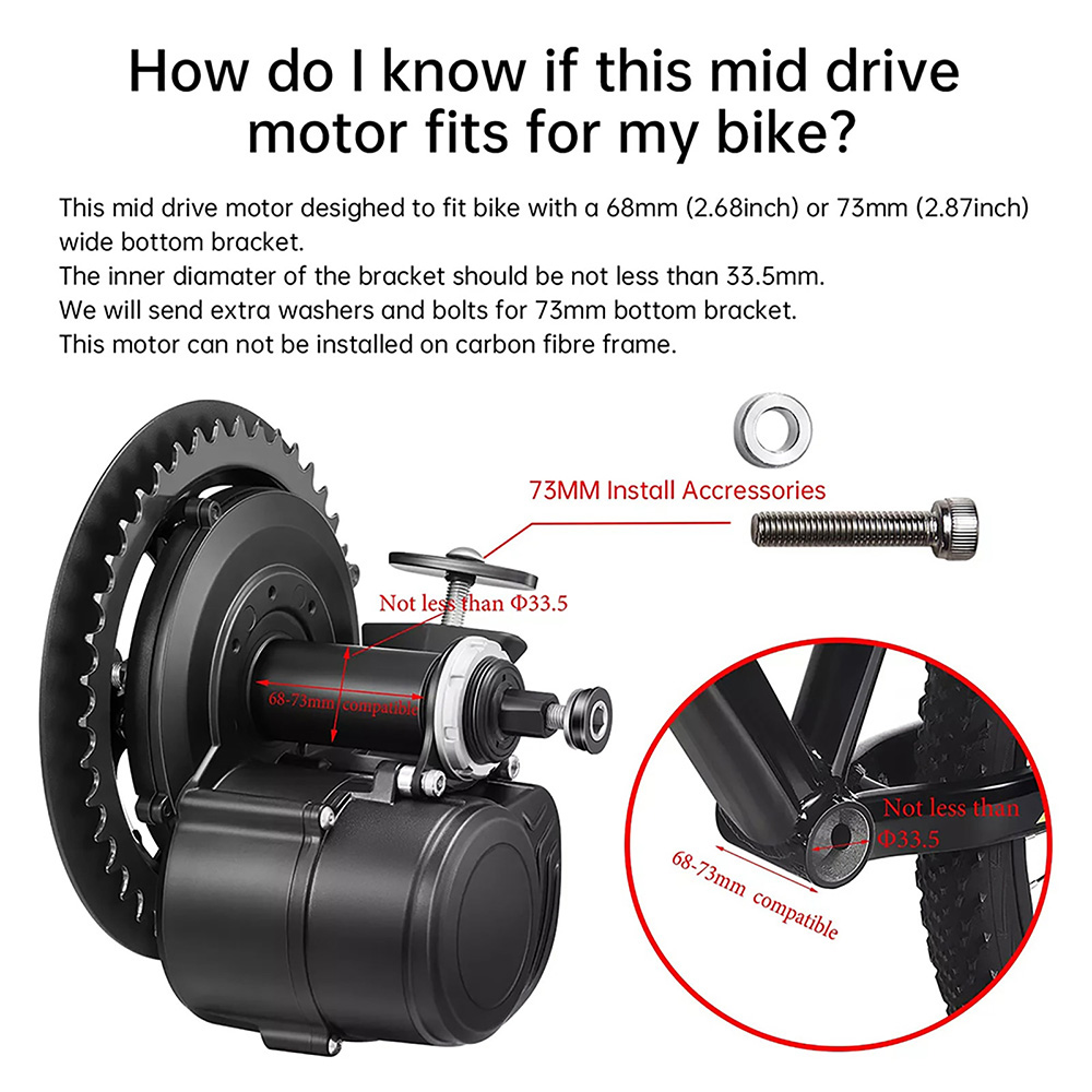 TongSheng TSDZ2B 36V 250W 350W - Torque Sensor Mid Drive Motor Kit recension och pris