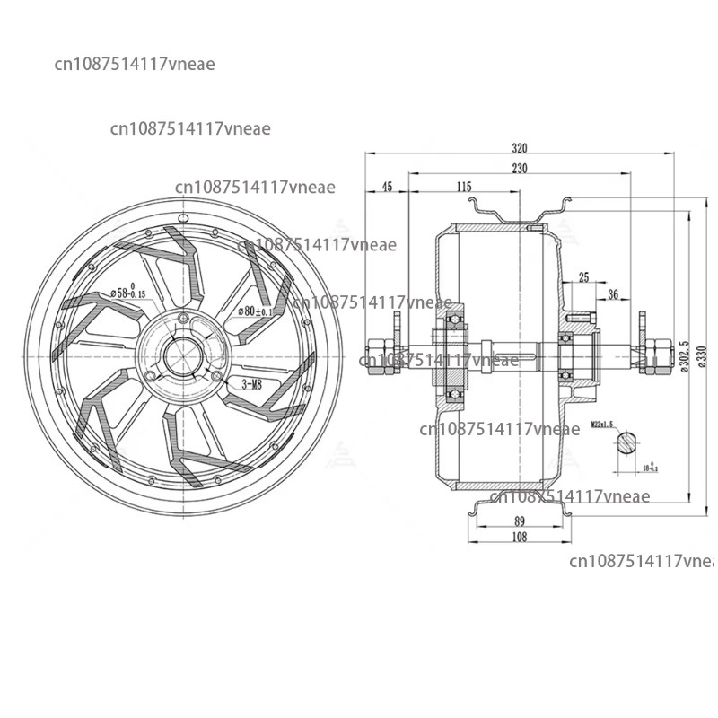 Motor 12000W 12x3.5inch QS260  - 12000W Electric Motorcycle Hub Motor recension och pris