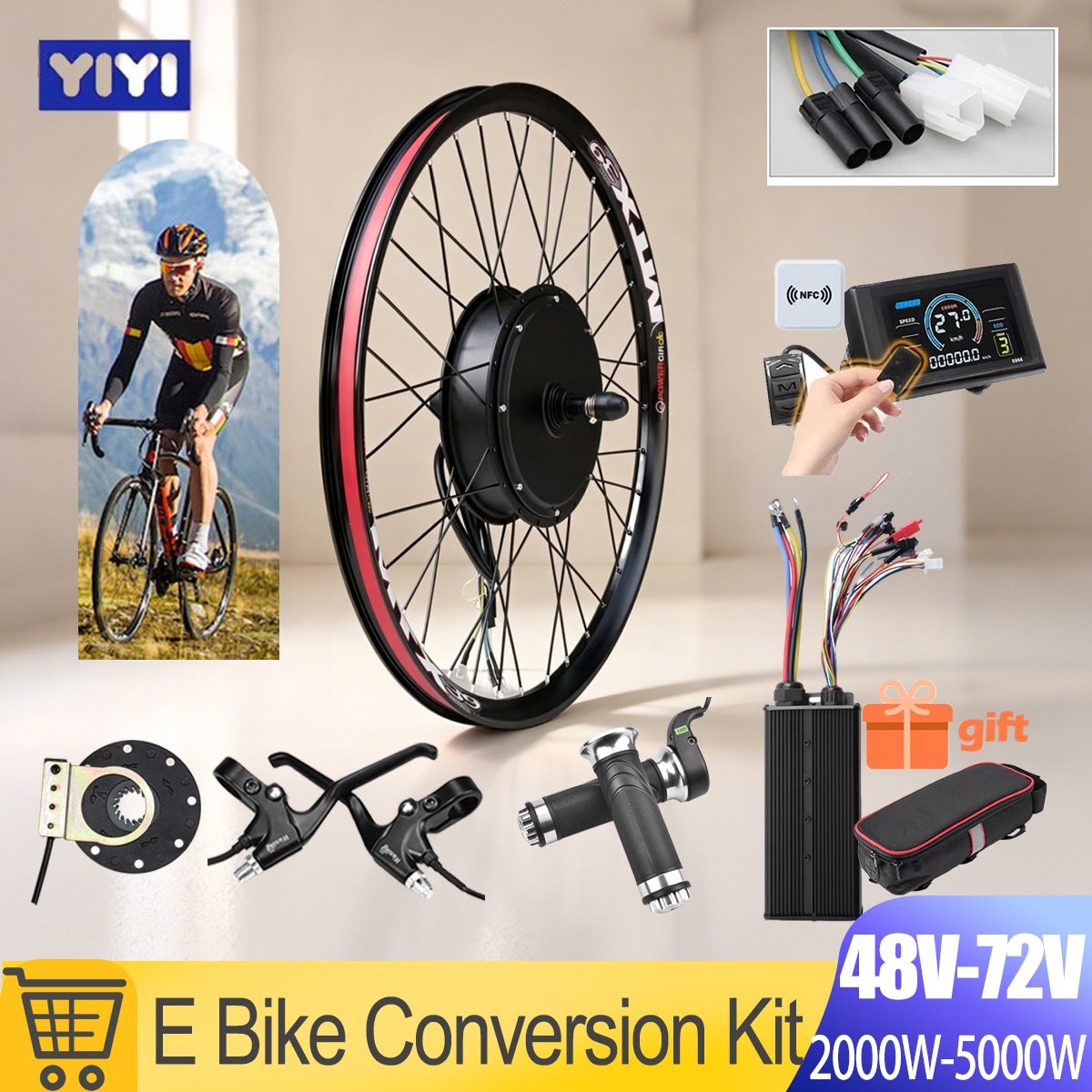 5000W E-Bike Conversion Kit 72 - Gearless Hub Motor Conversion Kit 2000W With Display recension och pris