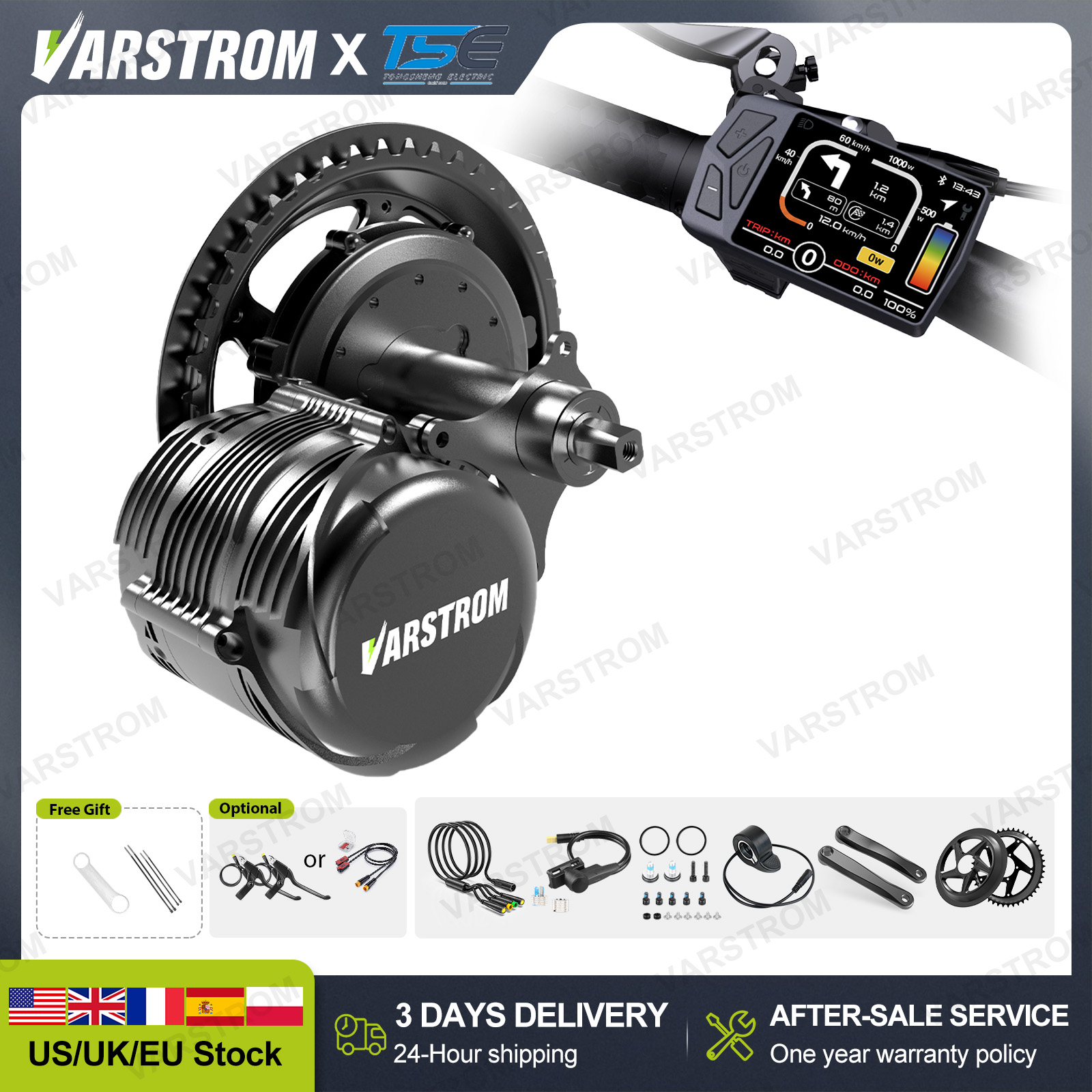 [US 3 Days Fast delivery] Tong - Mid Drive Conversion Kit 1000W recension och pris
